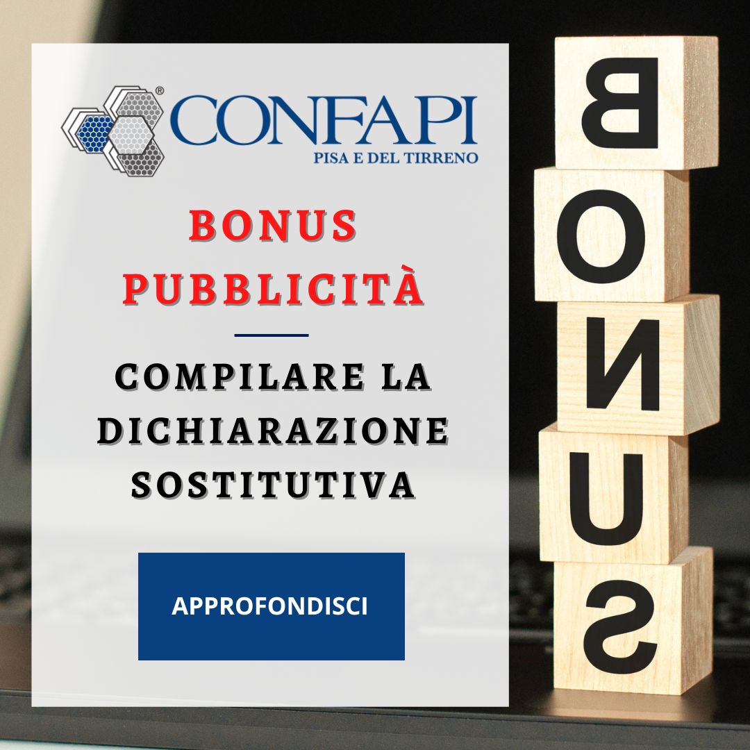 BONUS PUBBLICITÀ Confapi Pisa e del Tirreno